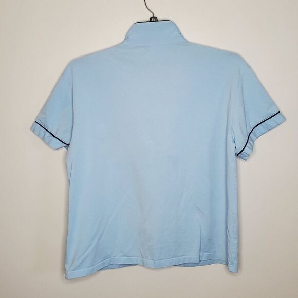 XL Pajama Top Short Sleeve Light Blue Black Edging Soft Loungewear PJ'S Sleep Sh - Picture 4 of 8